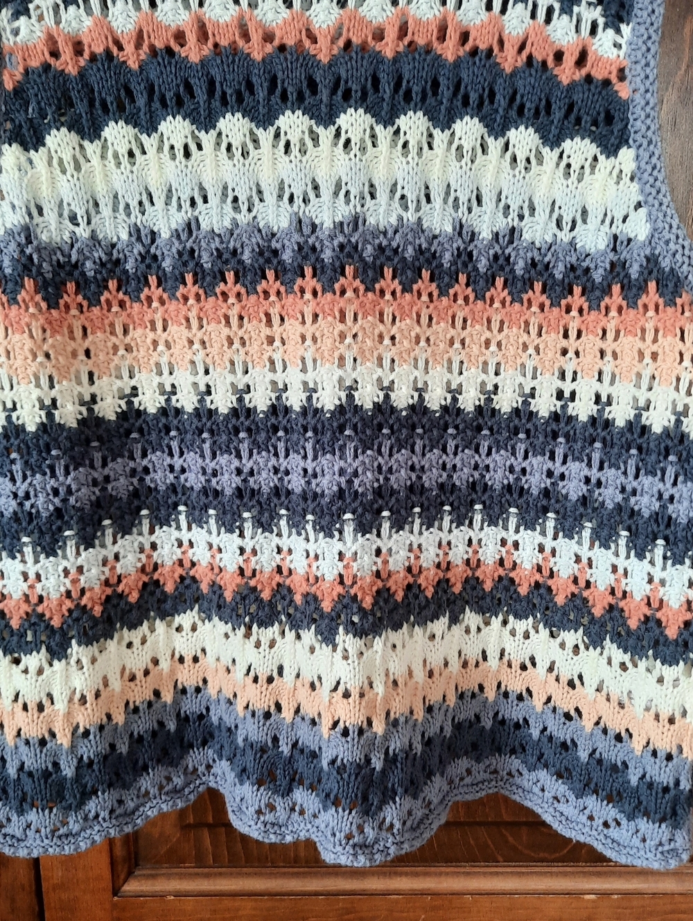 Universal Thread Cotton Blend Multi-colored Striped Crochet Tank Top Size Medium - Picture 3 of 9